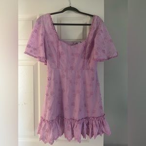Showpo Fancy A Spritz Mini Dress- Square Neck Dress in Lilac